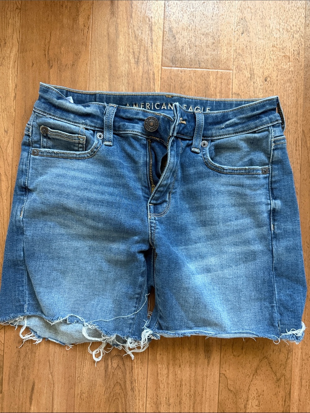 American Eagle Outfitters Light Blue Distressed Denim Cutoff Shorts